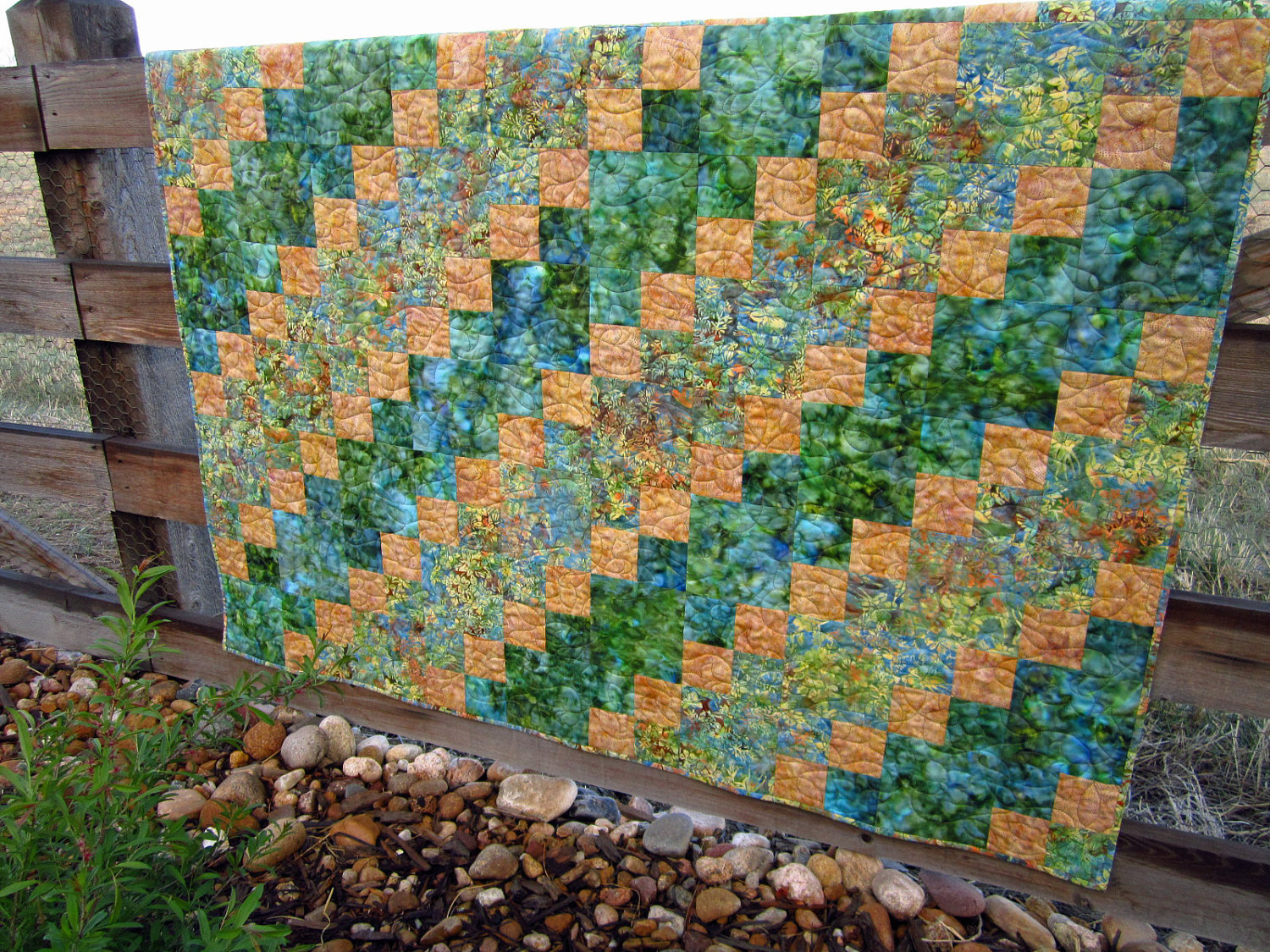 Handmade Batik Quilt Meadows on Luulla