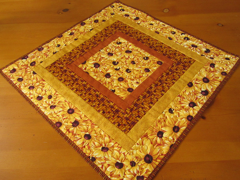 Golden Sunflower Truck Quilted Table Topper NCU0NXD122